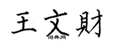 何伯昌王文财楷书个性签名怎么写