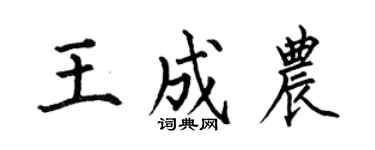 何伯昌王成农楷书个性签名怎么写