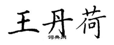 丁谦王丹荷楷书个性签名怎么写