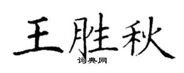 丁谦王胜秋楷书个性签名怎么写