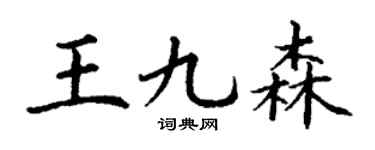 丁谦王九森楷书个性签名怎么写