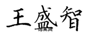 丁谦王盛智楷书个性签名怎么写