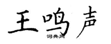 丁谦王鸣声楷书个性签名怎么写