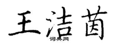 丁谦王洁茵楷书个性签名怎么写