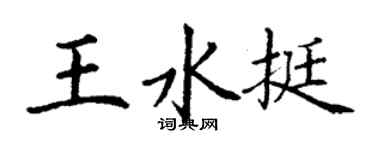 丁谦王水挺楷书个性签名怎么写