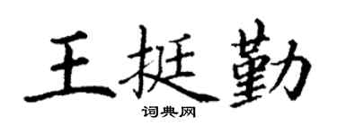 丁谦王挺勤楷书个性签名怎么写