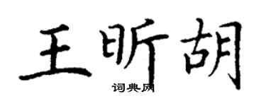 丁谦王昕胡楷书个性签名怎么写