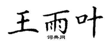 丁谦王雨叶楷书个性签名怎么写