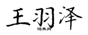 丁谦王羽泽楷书个性签名怎么写