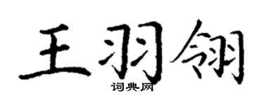 丁谦王羽翎楷书个性签名怎么写