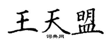 丁谦王天盟楷书个性签名怎么写