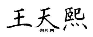 丁谦王天熙楷书个性签名怎么写