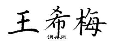 丁谦王希梅楷书个性签名怎么写