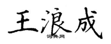丁谦王浪成楷书个性签名怎么写