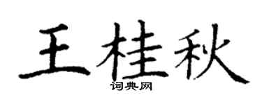 丁谦王桂秋楷书个性签名怎么写