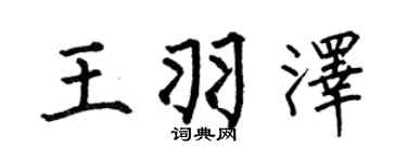 何伯昌王羽泽楷书个性签名怎么写