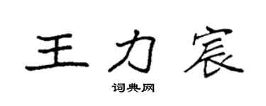 袁强王力宸楷书个性签名怎么写