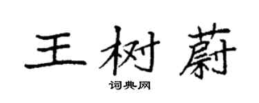 袁强王树蔚楷书个性签名怎么写