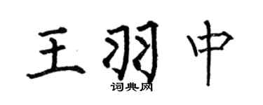 何伯昌王羽中楷书个性签名怎么写