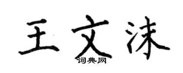 何伯昌王文沫楷书个性签名怎么写