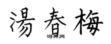 何伯昌汤春梅楷书个性签名怎么写