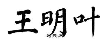 翁闿运王明叶楷书个性签名怎么写