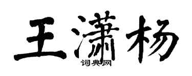 翁闿运王潇杨楷书个性签名怎么写