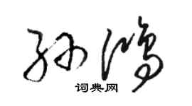 骆恒光孙鸿草书个性签名怎么写