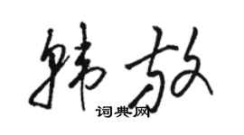 骆恒光韩放草书个性签名怎么写