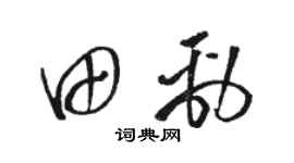 骆恒光田劲草书个性签名怎么写