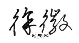 骆恒光徐徽草书个性签名怎么写