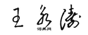 骆恒光王永涛草书个性签名怎么写