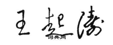 骆恒光王起涛草书个性签名怎么写