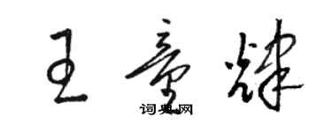 骆恒光王童辉草书个性签名怎么写