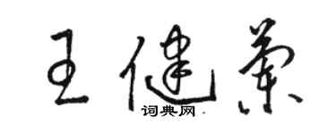 骆恒光王健兰草书个性签名怎么写