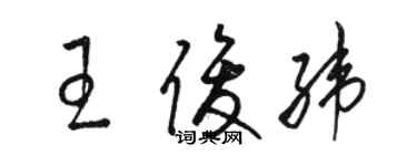 骆恒光王俊纬草书个性签名怎么写