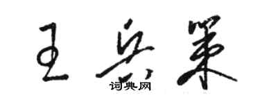 骆恒光王兵策草书个性签名怎么写