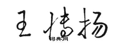 骆恒光王博扬草书个性签名怎么写