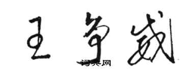 骆恒光王争威草书个性签名怎么写
