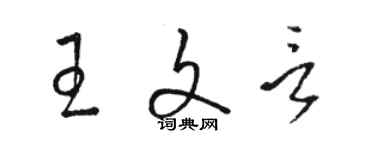 骆恒光王文言草书个性签名怎么写