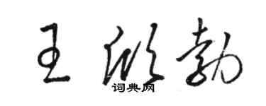 骆恒光王欣勃草书个性签名怎么写