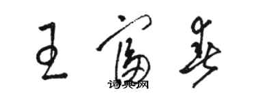 骆恒光王富春草书个性签名怎么写