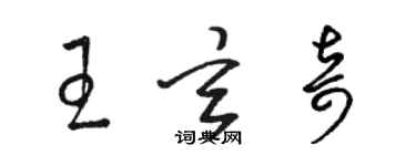 骆恒光王玄奇草书个性签名怎么写