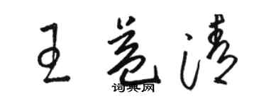 骆恒光王益清草书个性签名怎么写