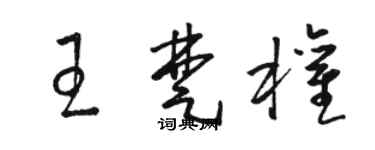 骆恒光王楚权草书个性签名怎么写