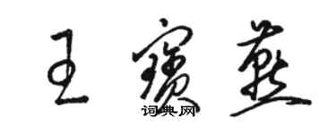 骆恒光王宝燕草书个性签名怎么写