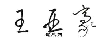 骆恒光王亚豪草书个性签名怎么写