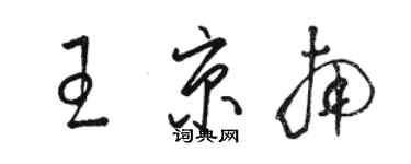 骆恒光王京南草书个性签名怎么写