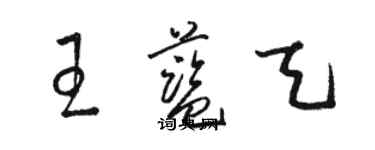 骆恒光王蓝天草书个性签名怎么写