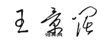 骆恒光王景阔草书个性签名怎么写
